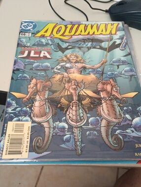 DC Aquaman Comic Cover - Blue and Yellow